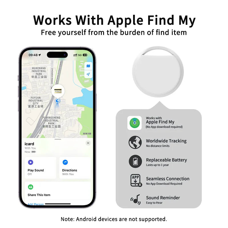Smart Bluetooth Tracker Tag - Side View